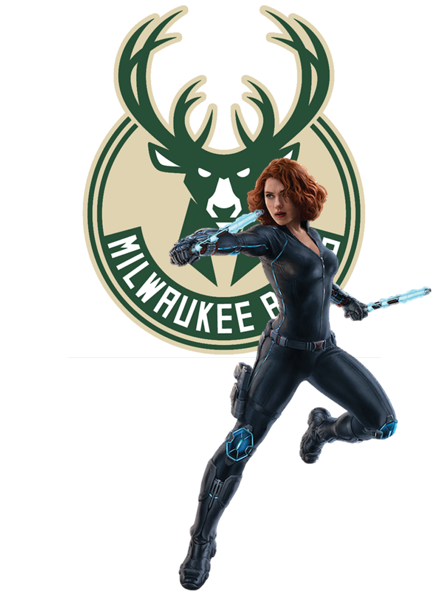 Milwaukee Bucks Black Widow Logo vinyl decal